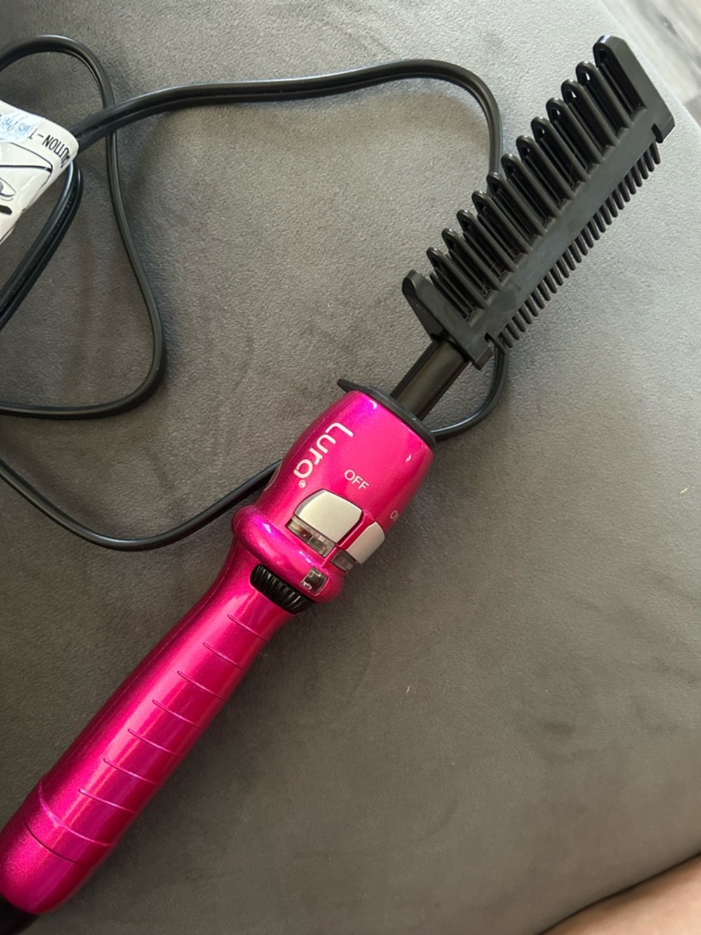 Hot Pink Curling Iron with Comb Attachment